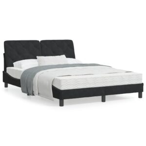 Sengeramme med LED uden madras 120x200 cm velour sort