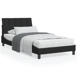 Sengeramme med LED uden madras Hanko 100x200 cm velour sort