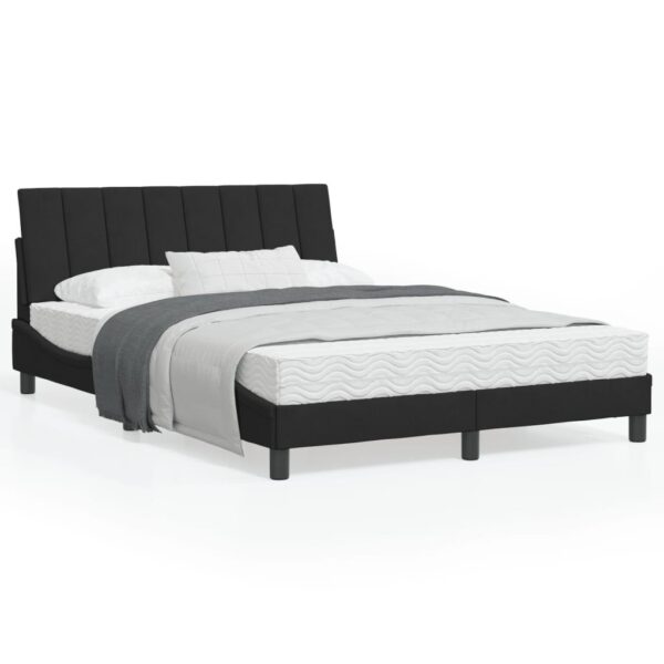 Sengeramme med LED uden madras Hanko 120x200 cm velour sort