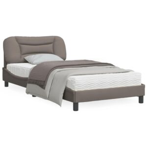 Sengeramme med LED uden madras Hvar 100x200 cm stof gråbrun