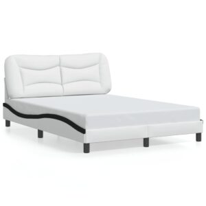 Sengeramme med LED uden madras Hvar 120x200 cm hvid og sort