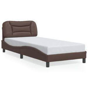 Sengeramme med LED uden madras Hvar 90x200 cm brun