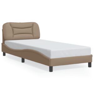 Sengeramme med LED uden madras Hvar 90x200 cm cappuccinofarvet