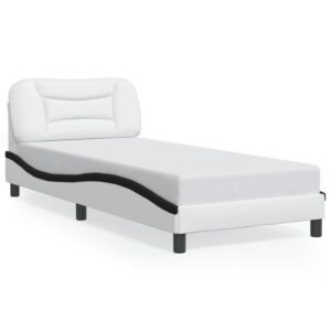 Sengeramme med LED uden madras Hvar 90x200 cm hvid og sort