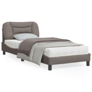 Sengeramme med LED uden madras Hvar 90x200 cm stof gråbrun