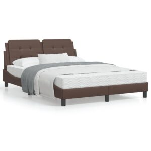 Sengeramme med LED uden madras Zadar 120x200 cm brun