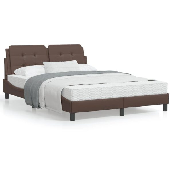 Sengeramme med LED uden madras Zadar 120x200 cm brun