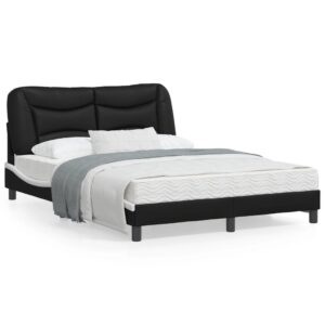 Sengeramme uden madras Hvar 120x200 cm kunstlæder sort og hvid