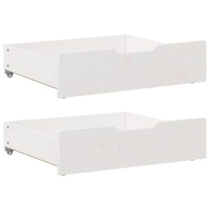 Sengeskuffer 2 stk. 75x55x17 cm massivt fyrretræ hvid