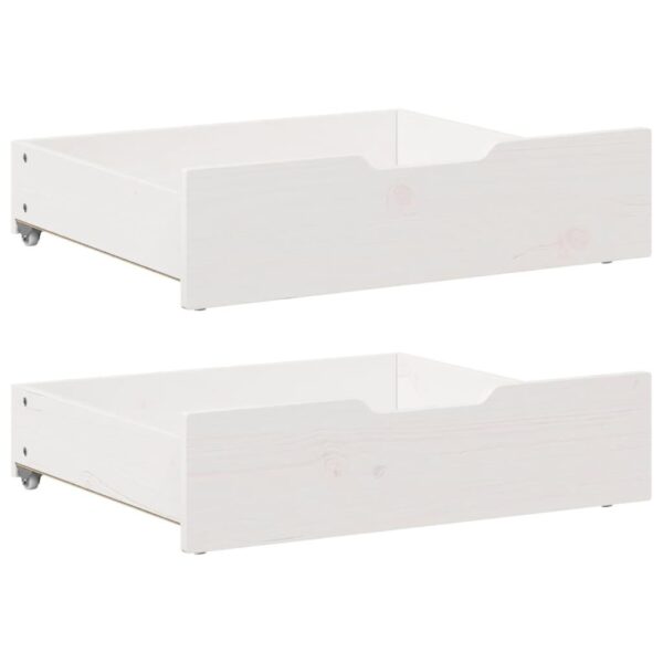 Sengeskuffer 2 stk. 75x55x17 cm massivt fyrretræ hvid