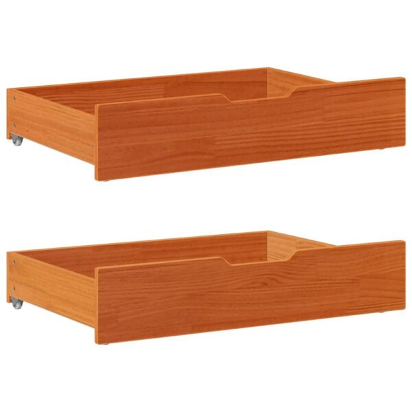 Sengeskuffer 2 stk. 80x55x17 cm massivt fyrretræ gyldenbrun