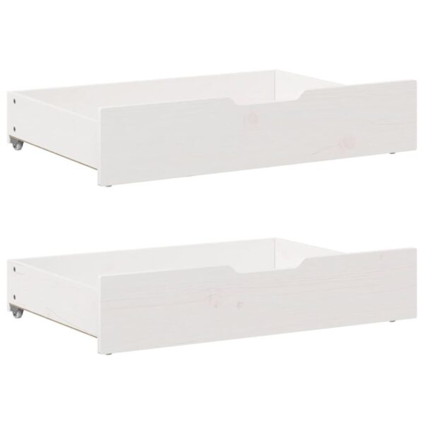 Sengeskuffer 2 stk. 80x55x17 cm massivt fyrretræ hvid
