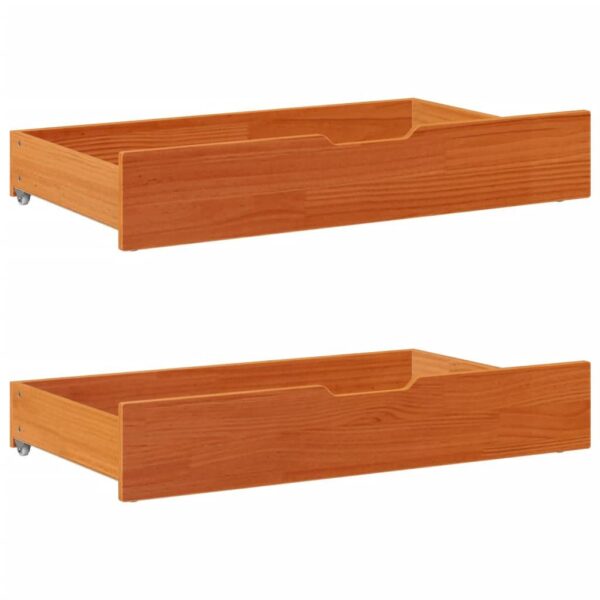 Sengeskuffer 2 stk. 90x55x17 cm massivt fyrretræ gyldenbrun