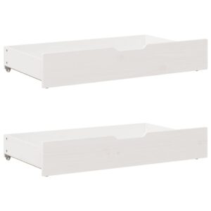 Sengeskuffer 2 stk. 90x55x17 cm massivt fyrretræ hvid