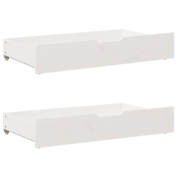 Sengeskuffer 2 stk. 90x55x17 cm massivt fyrretræ hvid