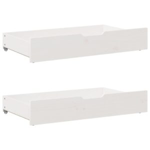 Sengeskuffer 2 stk. 95x55x17 cm massivt fyrretræ hvid
