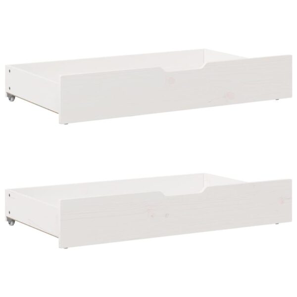 Sengeskuffer 2 stk. 95x55x17 cm massivt fyrretræ hvid