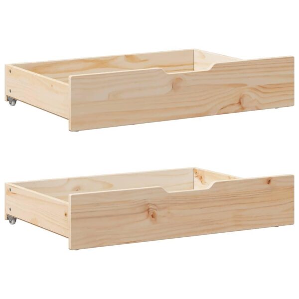 Sengeskuffer med hjul 2 stk. 85x55x17 cm massivt fyrretræ