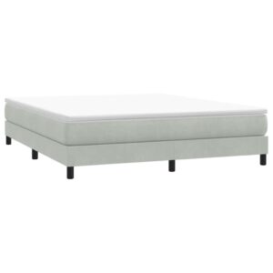 vidaXL kontinentalseng uden madras 180x210 cm fløjl lysegrå