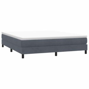 vidaXL kontinentalseng uden madras 180x210 cm fløjl mørkegrå