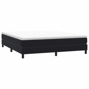 vidaXL kontinentalseng uden madras 180x210 cm fløjl sort