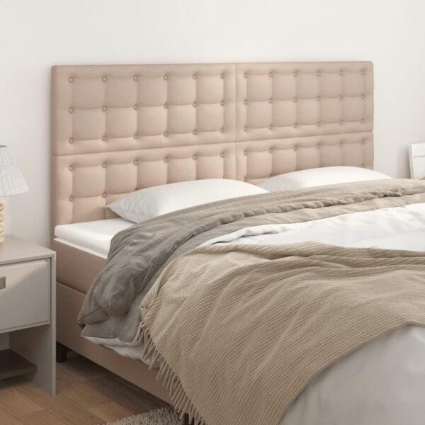 vidaXL sengegavl Cappuccino 180x5x118/128 cm kunstlæder