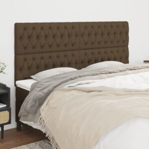 vidaXL sengegavl mørkebrun 180x7x118/128 cm stof