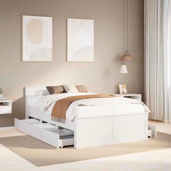 vidaXL sengeramme m. sengegavl 120x200 cm uden madras massivt fyrretræ