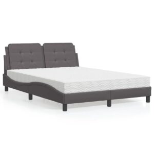 vidaXL sengeramme uden madras Zadar 120x200 cm kunstlæder grå