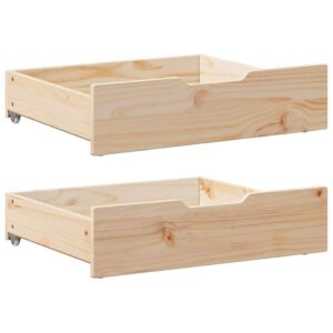 vidaXL sengeskuffer med hjul 2 stk. 75x55x17 cm massivt fyrretræ