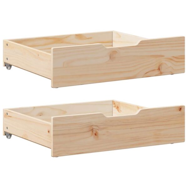 vidaXL sengeskuffer med hjul 2 stk. 75x55x17 cm massivt fyrretræ