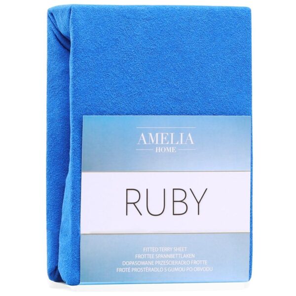 Amelia Home RUBY faconlagen i frotté – blå, 120–140×200 cm