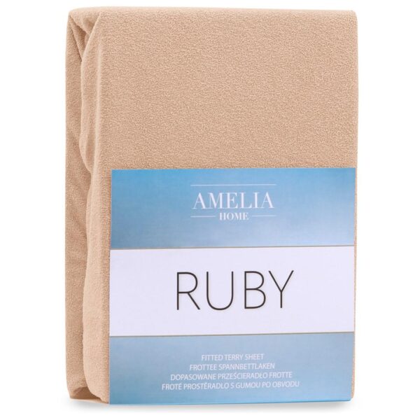 Amelia Home RUBY faconlagen i frotté – cappuccino, 120–140×200 cm