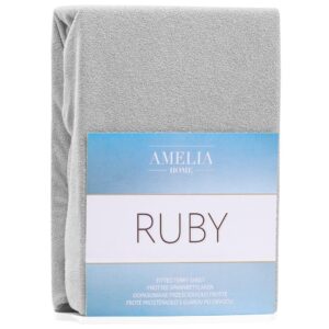 Amelia Home RUBY faconlagen i frotté – grå, 160–180×200 cm