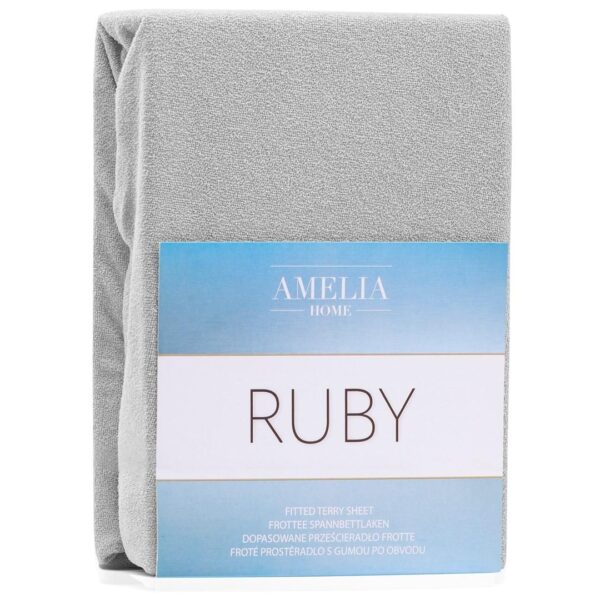 Amelia Home RUBY faconlagen i frotté – grå, 160–180×200 cm