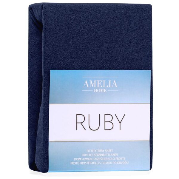 Amelia Home RUBY faconlagen i frotté – indigo, 120–140×200 cm
