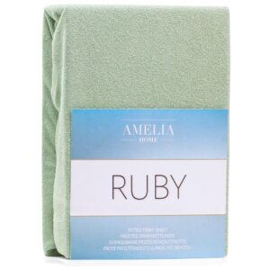 Amelia Home RUBY faconlagen i frotté – lys olivengrøn, 160–180×200 cm