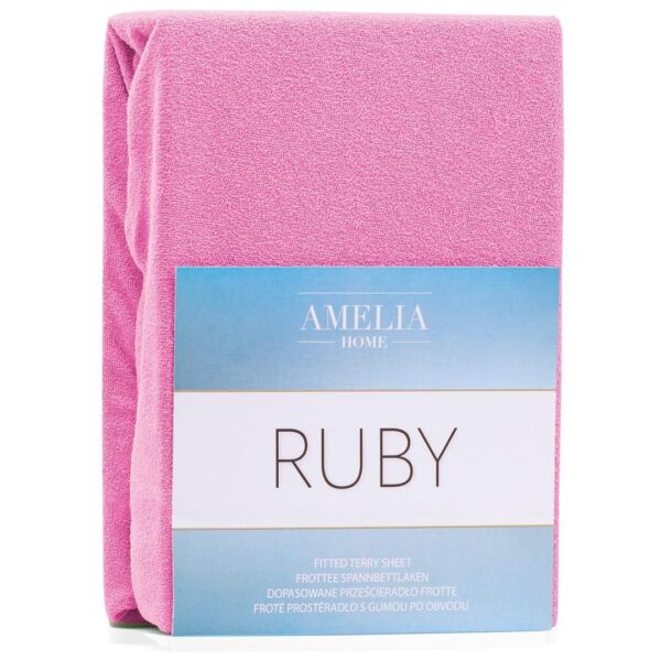 Amelia Home RUBY faconlagen i frotté – lyserød, 160–180 × 200 cm