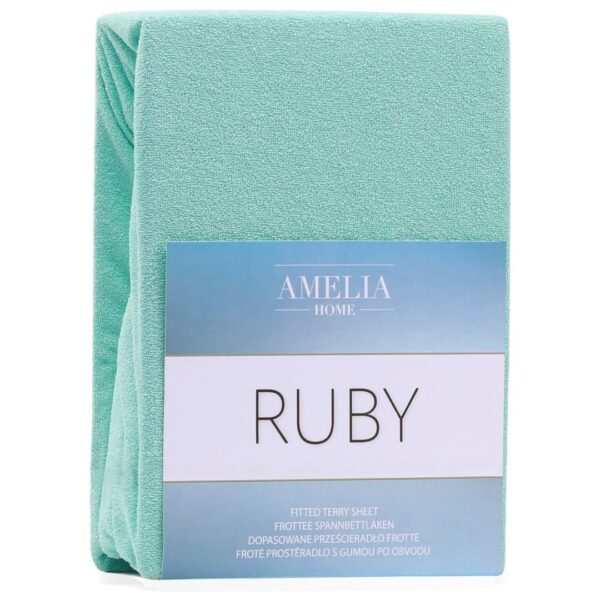 Amelia Home RUBY faconlagen i frotté – mintgrøn, 160–180×200 cm