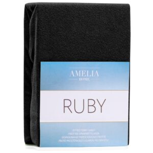 Amelia Home RUBY faconlagen i frotté – sort, 160–180 × 200 cm