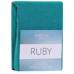 Amelia Home RUBY faconlagen i frotté – turkis, 160–180×200 cm