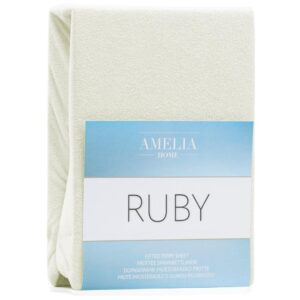 Amelia Home Ruby faconlagen i frotté – creme, 160–180×200 cm