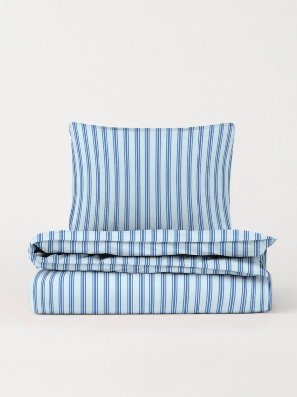 DAWN Percale sengetøj - Arctic Blue / Midnight Blue - 140x200 cm - 100% økologisk bomuld -