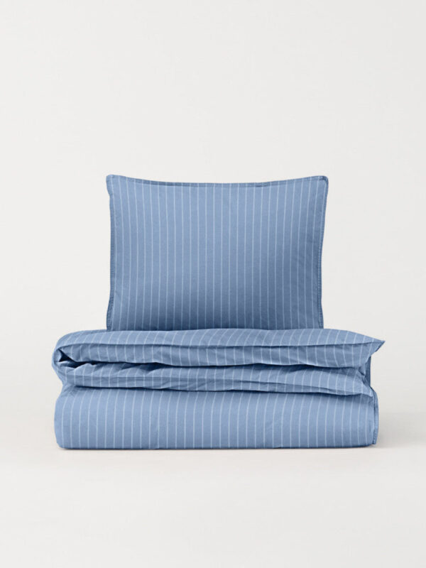 DAWN Percale sengetøj - Midnight Blue / Arctic Blue - 200x220 cm - 100% økologisk bomuld -