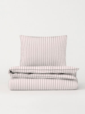 DAWN Percale sengetøj - Soft Rose / Chocolate - 140x200 cm - 100% økologisk bomuld -