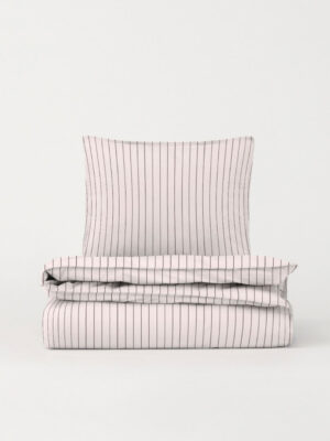 DAWN Percale sengetøj - Soft Rose / Chocolate - 200x220 cm - 100% økologisk bomuld -