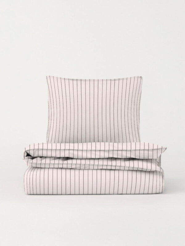 DAWN Percale sengetøj - Soft Rose / Chocolate - 200x220 cm - 100% økologisk bomuld -