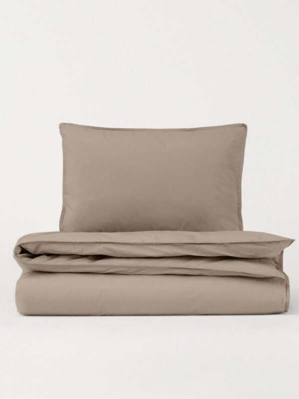 DAWN Percale sengetøj - Stone - 200x220 cm - 100% økologisk bomuld -