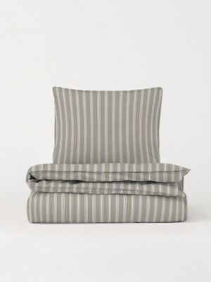 DAWN Percale sengetøj - Stone / Pearl Grey - 200x220 cm - 100% økologisk bomuld -
