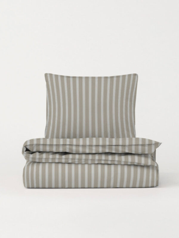 DAWN Percale sengetøj - Stone / Pearl Grey - 200x220 cm - 100% økologisk bomuld -